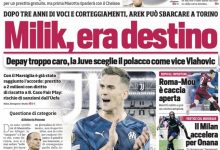 【乐玩LEWIN】罗体头版：米利克将加盟尤文 那不勒斯高层赴巴黎谈纳瓦斯&法比安-乐玩真人线上娱乐