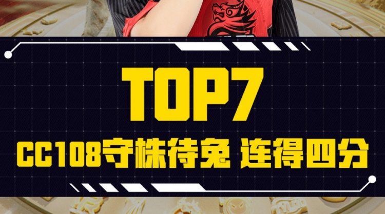 绝地TOP10 夏季赛第三周：CC108守株待兔 连得四分