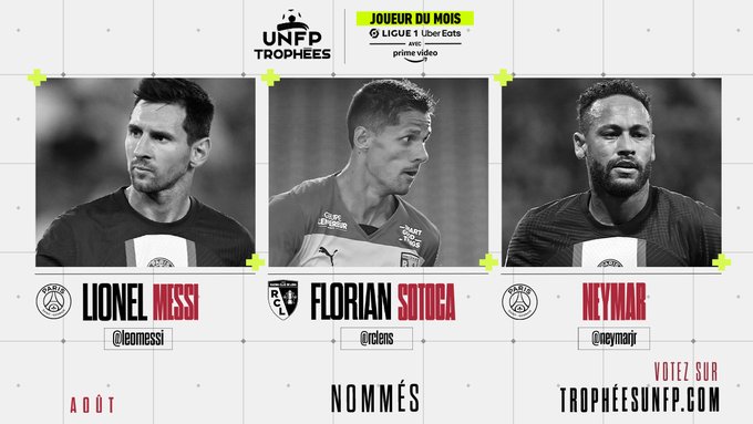 法甲8月最佳球员候选：梅西、内马尔、索托卡