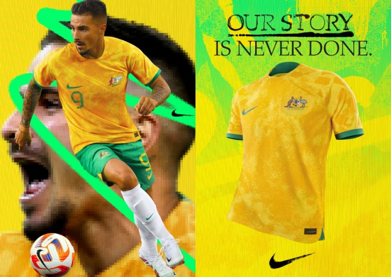 澳大利亚世界杯球衣：主场球衣设计灵感来源于该国崎岖的地形