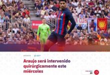 【乐玩LEWIN】巴萨官方：阿劳霍肌腱撕裂将接受手术，西媒称将缺席三个月-乐玩真人线上娱乐