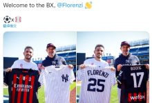 【乐玩LEWIN】跨界联动,米兰后卫弗洛伦齐与纽约扬基队主帅交换球衣-乐玩真人线上娱乐