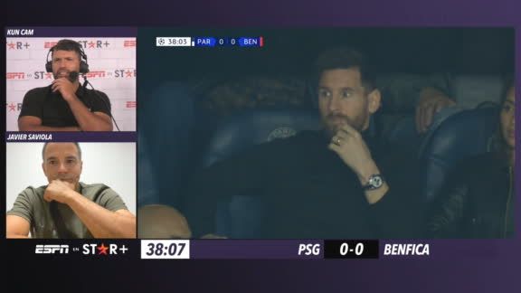 阿圭罗直播看巴黎比赛：为梅西惊呼，为奥塔门迪防姆巴佩叫好