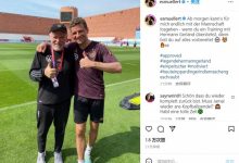 【乐玩LEWIN】穆勒晒与德国助教格兰德的合照:明天可以参加团队训练了-乐玩真人线上娱乐