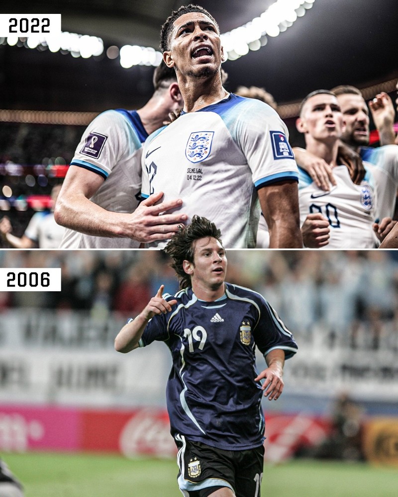 贝林厄姆追平2006年梅西，成为首位20岁前单届世界杯1球1助的球员