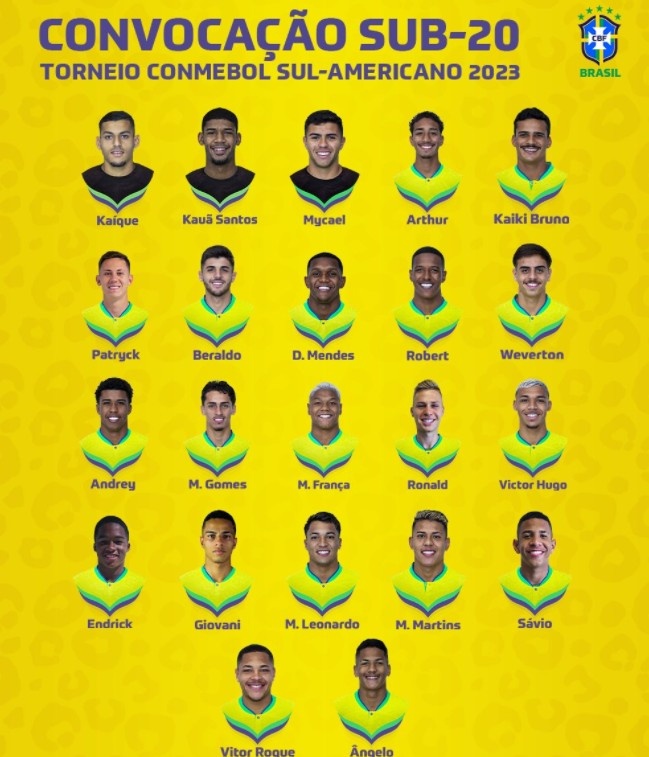 巴西足协官方：16岁小将恩德里克入选U20国家队