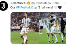 【乐玩LEWIN】两位功臣,尤文官推祝贺迪马利亚&帕雷德斯随阿根廷夺冠-乐玩真人线上娱乐