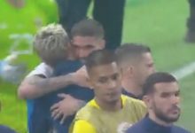 【乐玩LEWIN】德保罗赛后找到格列兹曼送上拥抱，天使、利马也纷纷过来安慰队友-乐玩真人线上娱乐