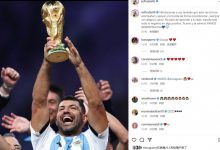 【乐玩LEWIN】女友晒阿圭罗高举大力神杯照：恭喜你，我爱你??-乐玩真人线上娱乐