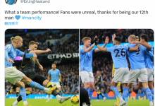 【乐玩LEWIN】哈兰德社媒晒照:多么精彩的发挥,感谢球迷成为球队第12人-乐玩真人线上娱乐