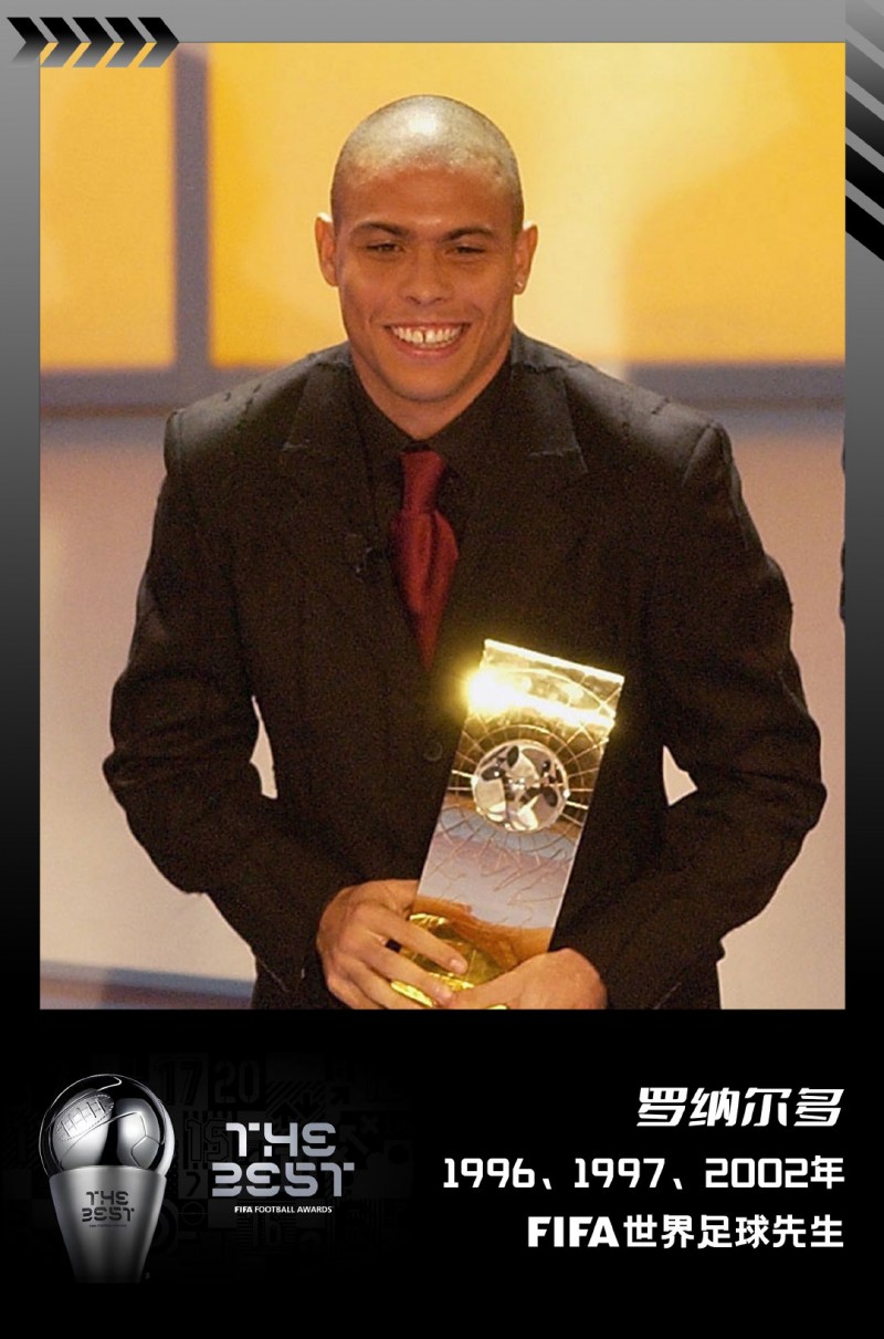 【FIFA年度最佳回顾】罗纳尔多，96、97、02三届FIFA世界足球先生