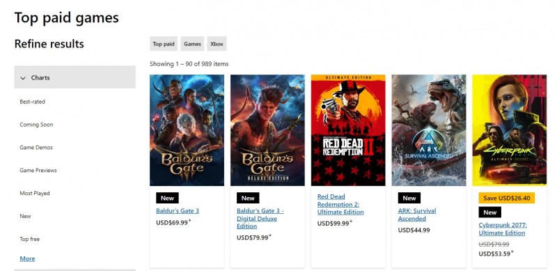 年度游戏的实力！《博德之门3》成Xbox商店最热卖游戏