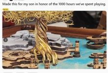 【乐玩LEWIN】别人家的老爸系列：父亲为儿子做《老头环》主题精致挂画-乐玩真人线上娱乐