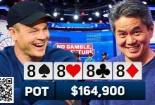 【EV扑克】8888！翻牌天四条遇上河牌顺，香港金融大亨拿下6位数底池-乐玩真人线上娱乐