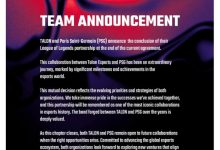 【乐玩LEWIN】巴黎圣日耳曼和TALON终止英雄联盟合作关系-乐玩真人线上娱乐