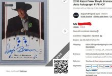 【EV扑克】趣闻 | Doyle Brunson亲笔签名扑克交易卡以1603美元高价成交-乐玩真人线上娱乐