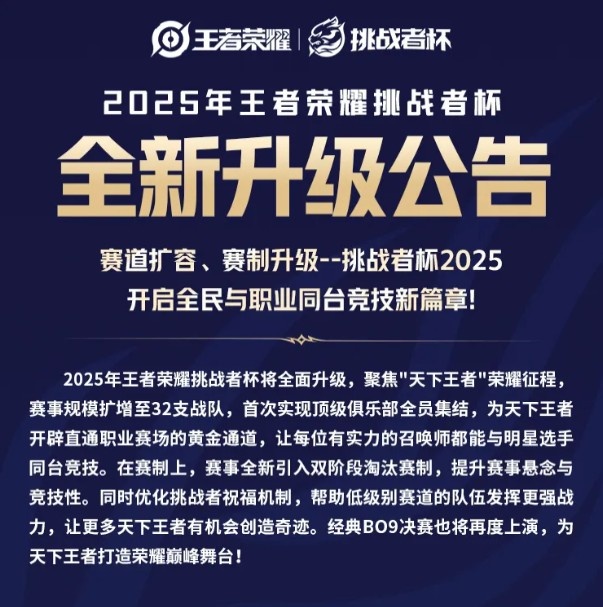 挑战者杯全新升级公告：总计32支队伍，第二阶段淘汰赛采用双败