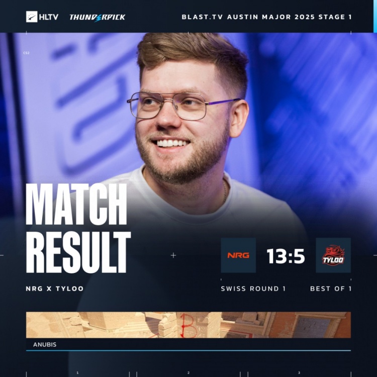 🎮奥斯汀Major：oSee大狙轰4杀 Tyloo长枪局难拿分 5-13不敌NRG