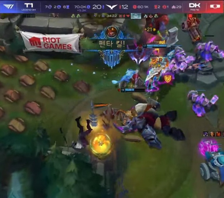 Oner皇子五杀是一级赛区历史首次该英雄五杀,也是全球赛事第三次