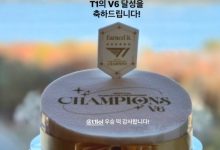 【乐玩LEWIN】HLE分享T1送来的S赛夺冠庆祝年糕:祝贺T1达成V6(六冠王)!-乐玩真人线上娱乐