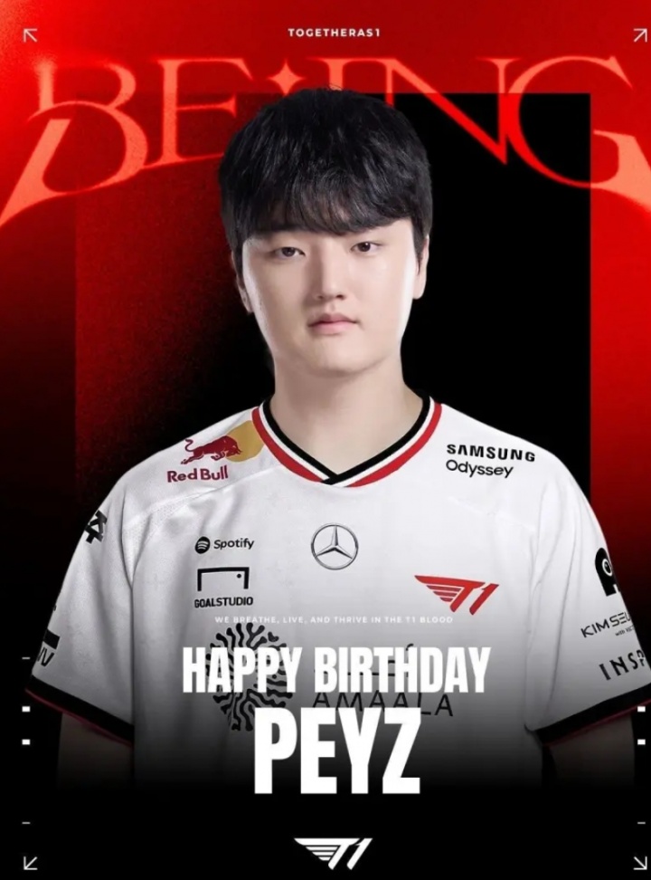 T1官方为Peyz选手庆祝生日：Happy Peyz Day!