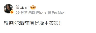 管泽元看WBG不敌OMG：难道KR野辅真是版本答案！