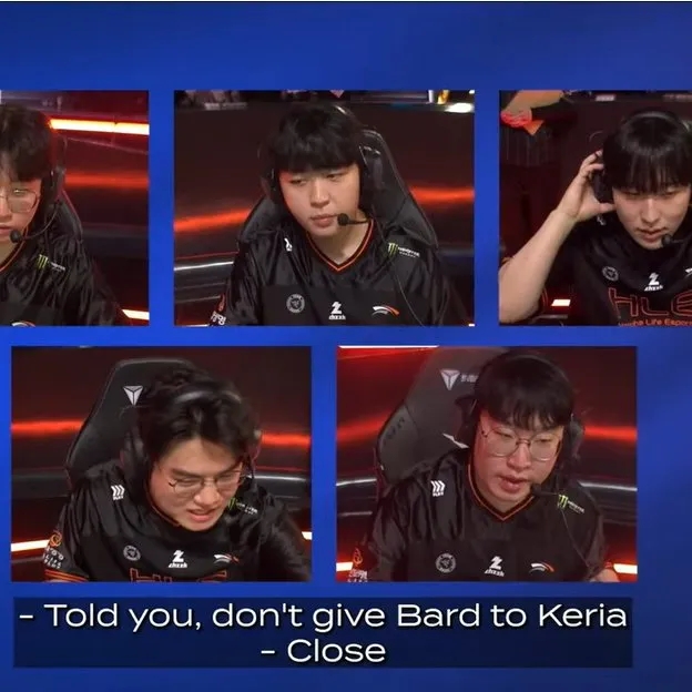 含金量！Gumayusi输给T1后和队友沟通：告诉过你们 不要给Keria巴德
