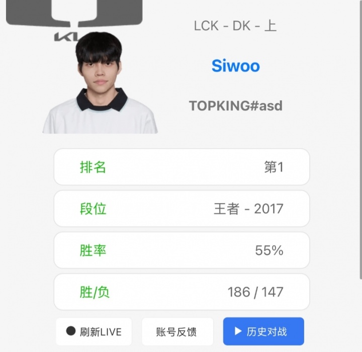 不对！韩服排行榜更新：Siwoo登上韩服第一，许秀第二，Peyz掉到第三