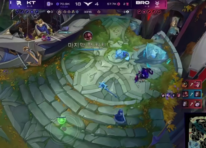 纯在虐!BRO两局4个人头 KT人头比35-4玩弄BRO