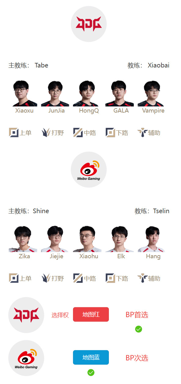 LPL明日首发名单：Bin大战Breathe；HongQ对阵Xiaohu