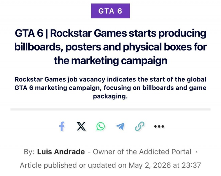 《GTA6》大量新宣传图即将公布！游戏全球营销活动已经开始