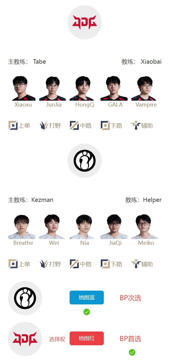 LPL明日首发名单:GALA对阵JiaQi;knight交手Shanks