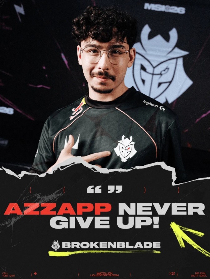 LOL官推分享G2上单采访言论:Azzapp精神,永不言弃