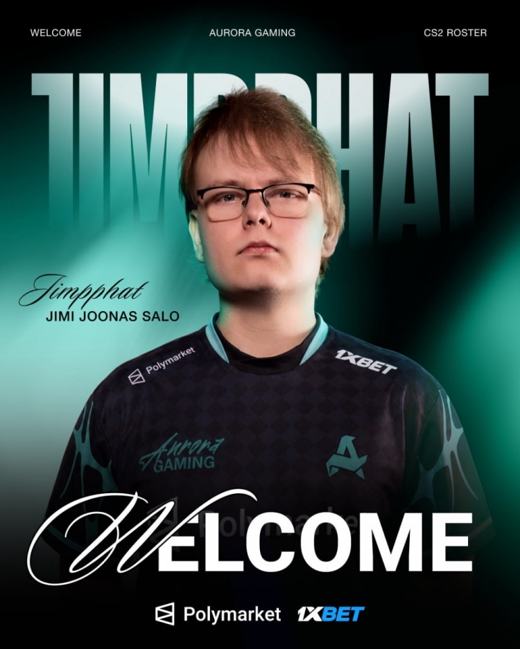 官方:Aurora宣布前MOUZ选手Jimpphat加盟