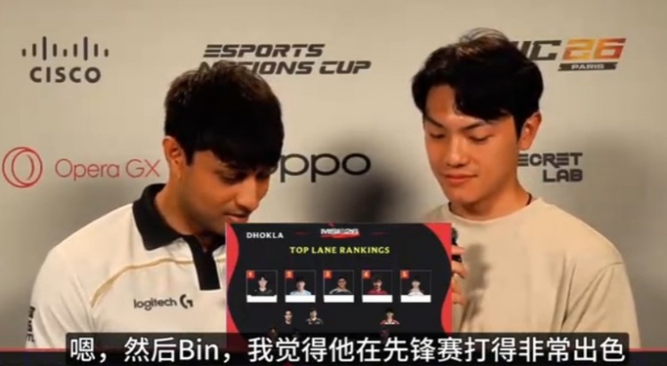 Bin第二你第三!印度神王谈MSI上单:Zeus第一 Doran只能第五