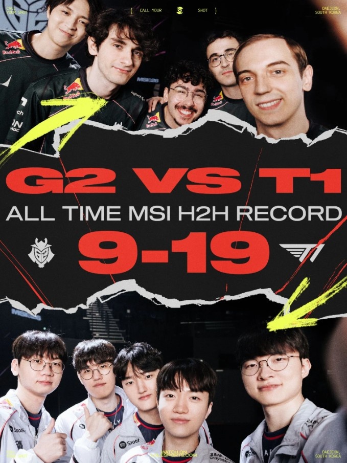 LEC分享G2、T1 MSI交手小场战绩:轮到G2这次缩小分差了