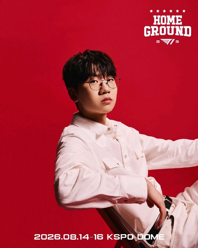 T1选手主场宣传照 Faker：请大家多多关注火热的T1 Home Ground！