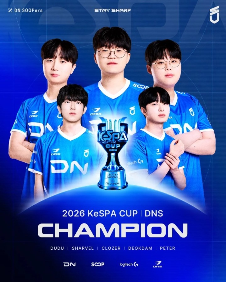 DNS发布K杯夺冠海报:在2026KeSPA杯中登上了冠军宝座
